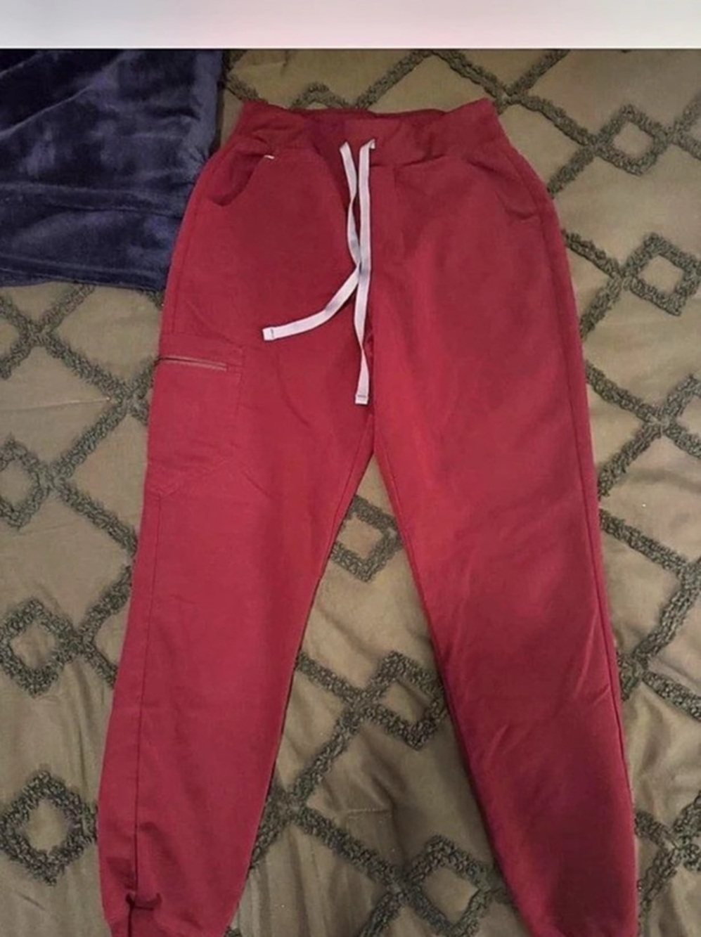 FIGS Zamora Jogger Scrub Pants Burgundy